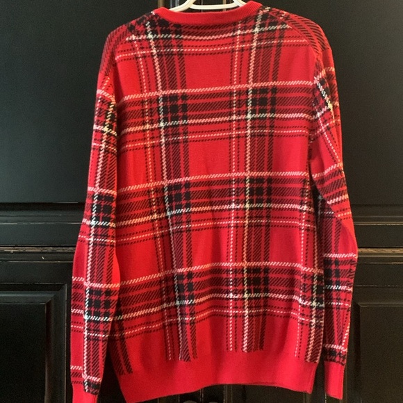 Charter club men’s red Plaid sweater size medium - Picture 2 of 6